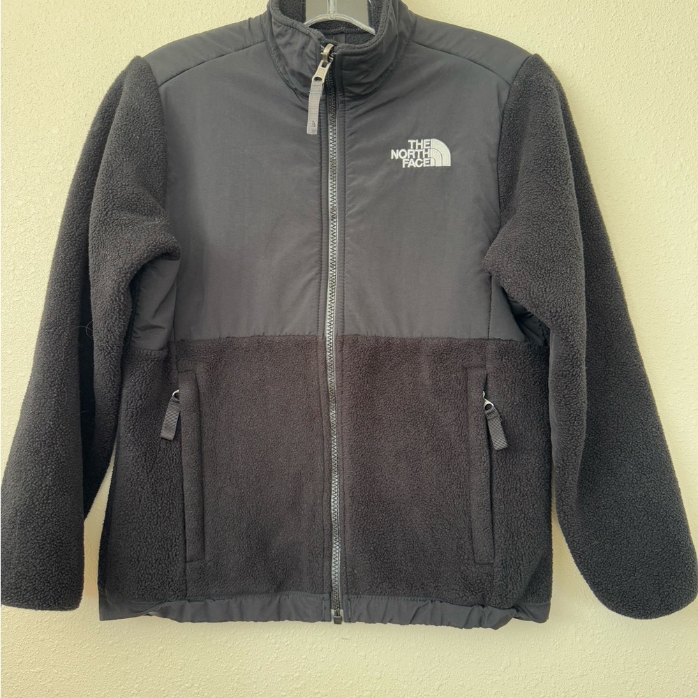 Girls North Face Black Fleece Full Zip Denali Jacket Size Medium